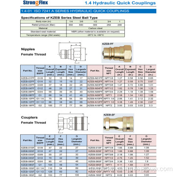 Hydraulische Schnellkupplung ISO7241A